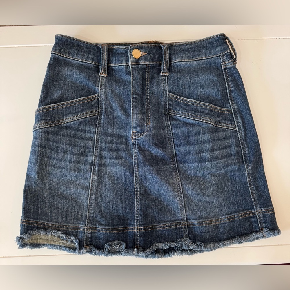 Liverpool Dark Blue Denim Mini Skirt
